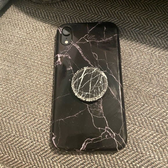 iPhoneXR Velvet Caviar Marble w/PopSocket Case - Picture 1 of 3